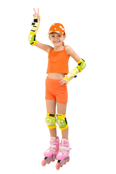 The girl on roller skates — Stock Photo, Image