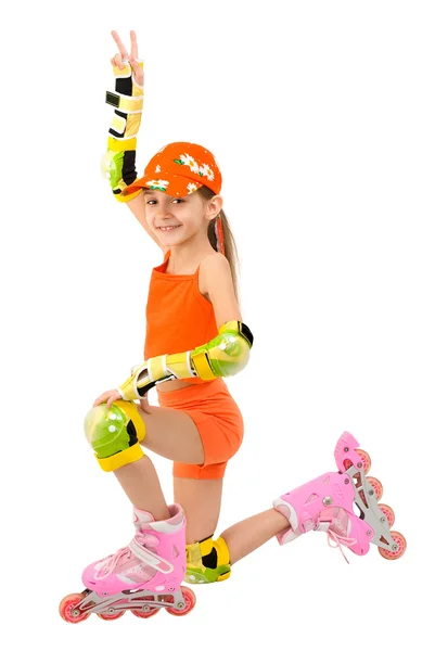 The girl on roller skates — Stock Photo, Image