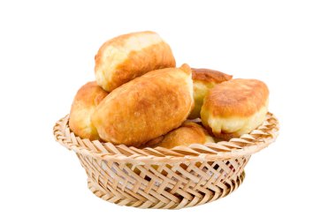 Fried pies in a wicker backet clipart