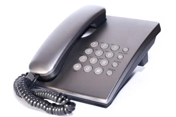 Stříbrný telefon izolovaných na bílém pozadí — Stock fotografie