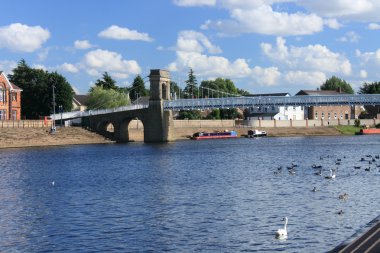 Foot bridge over the river trent clipart