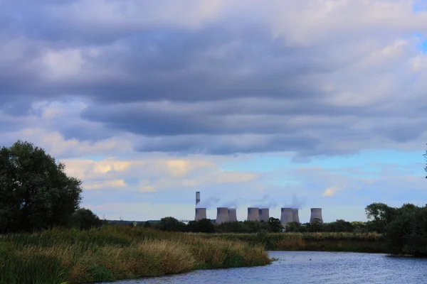 Power station by the river — Stock Photo, Image