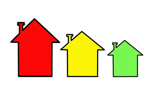 Symbol drei ähnliche Häuser — Stockfoto