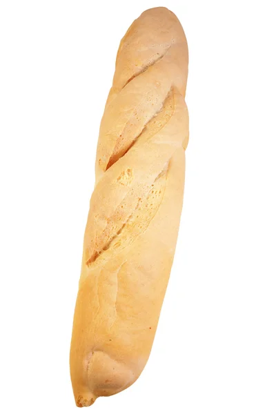 Long loaf isolated on white . — Stock Photo, Image