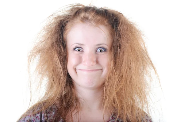 Redhaired uncombed freak woman . — Stock Photo, Image