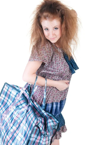 Donna con shopping bag. — Foto Stock