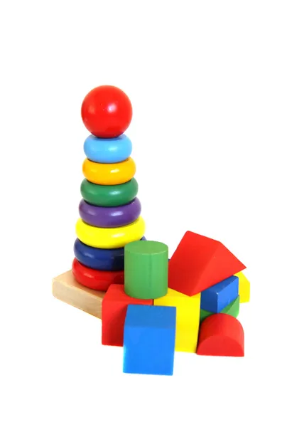 Brinquedos de madeira coloridos — Fotografia de Stock