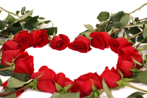 Corazón de rosas rojas — Foto de Stock