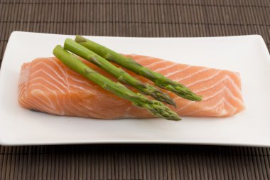 Salmon and asparagus clipart