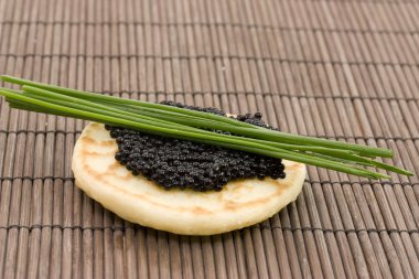 Caviar on pancake