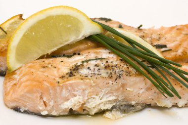 Baked salmon clipart