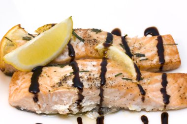 Salmon with balsamic vinegar clipart