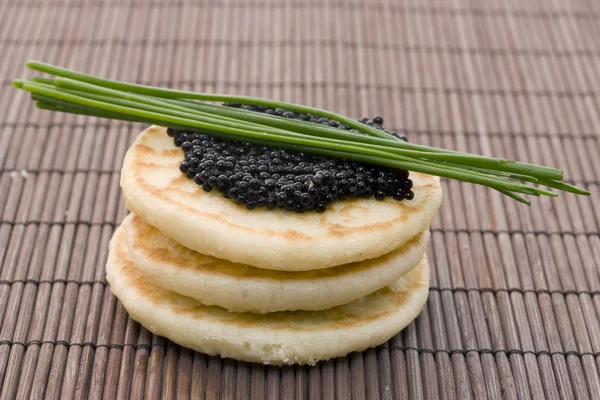 stock image Caviar on pancake