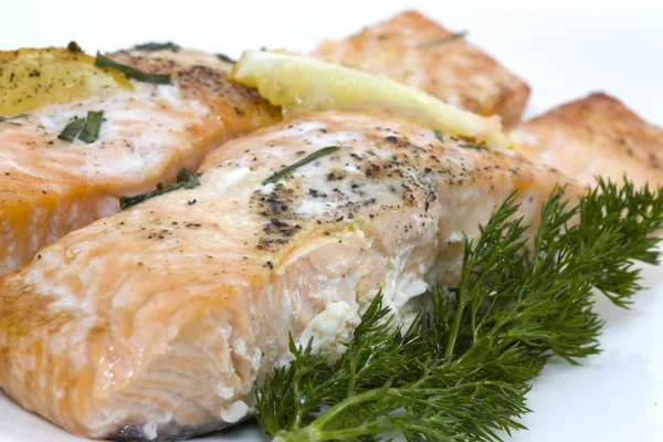 stock image Delicious baked salmon