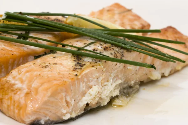 stock image Baked salmon with chive