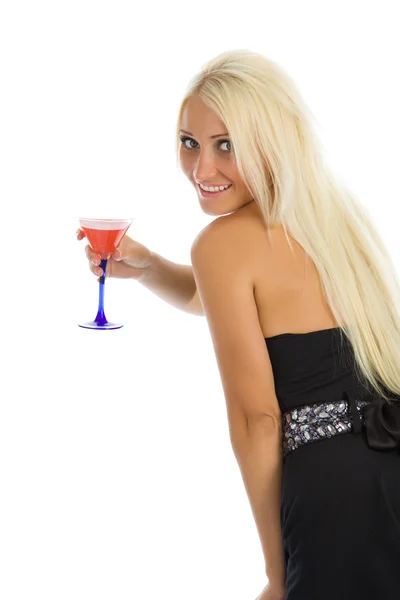 Attractive girl with wineglass in hand — Stock Photo, Image