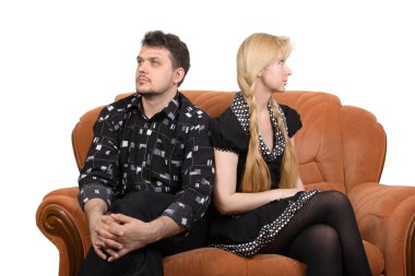 Adult couple on the sofa clipart