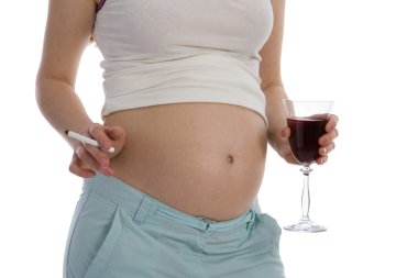 Pregnant woman drink wine clipart