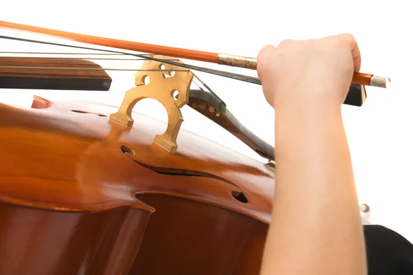 Hudebník s violoncello — Stock fotografie