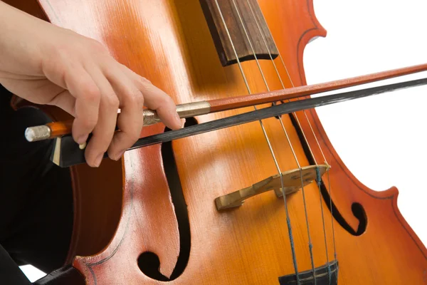 Muzyk z wiolonczela — Zdjęcie stockowe