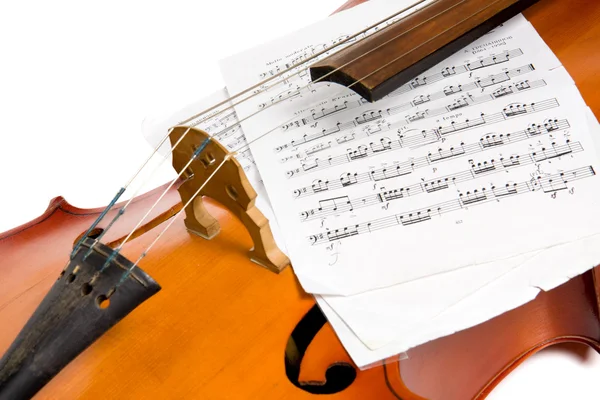 Cello mit Noten — Stockfoto