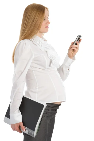 Беременная деловая женщина — стоковое фото