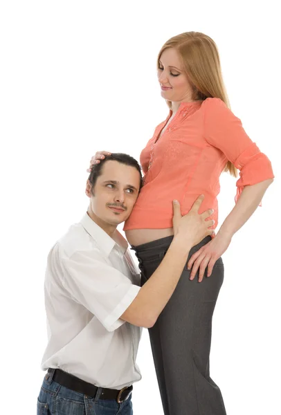 Young man and woman expecting a baby — Stock Photo, Image