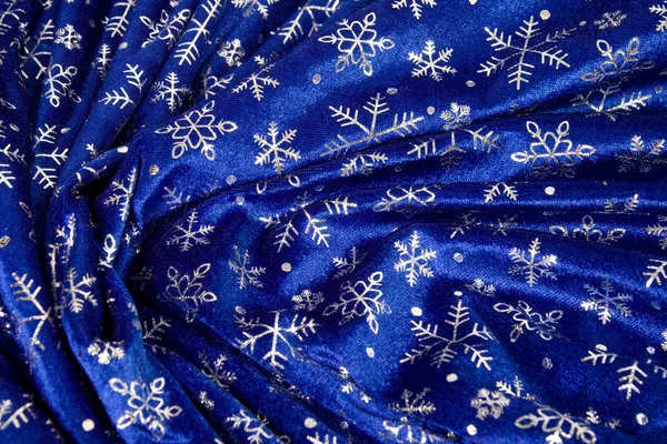 Червона синя тканина зі сніжинками — стокове фото