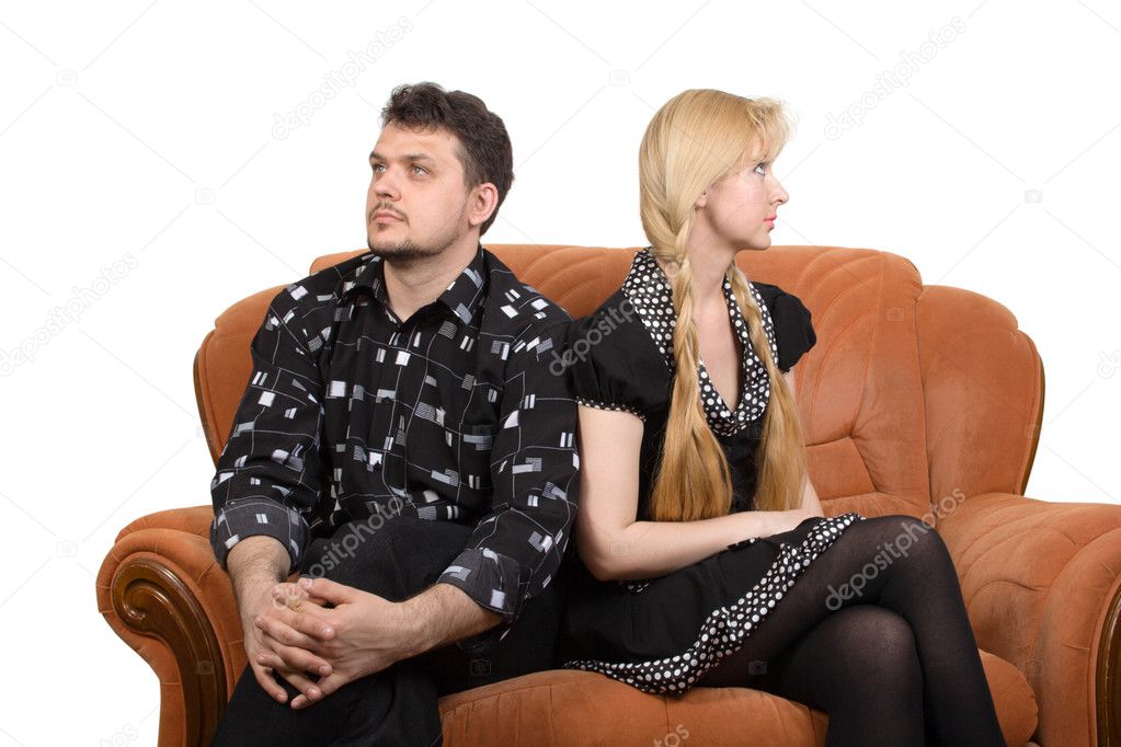 Adult couple on the sofa