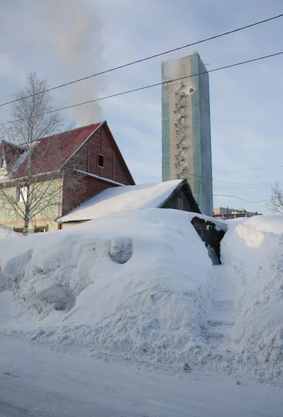 Bauernhaus im Schnee — Stockfoto