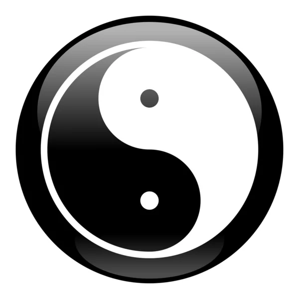Svart yin-yang symbol — Stock vektor