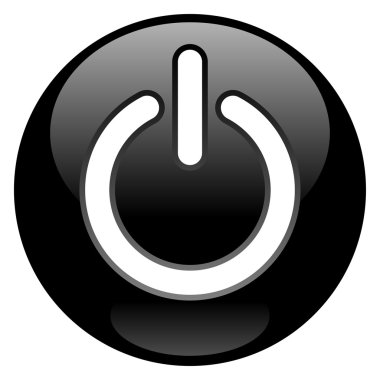 Black Power Button clipart