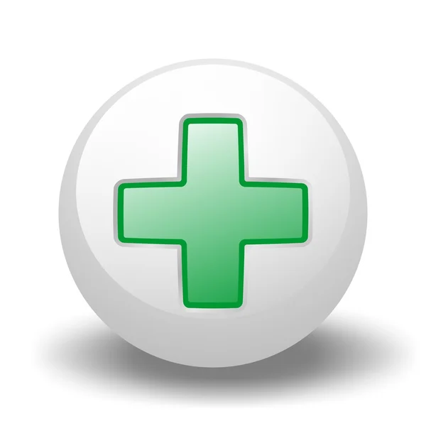 ボールの上の緑の十字 — ストック写真