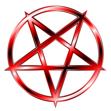 Red Glaring Pentagram clipart