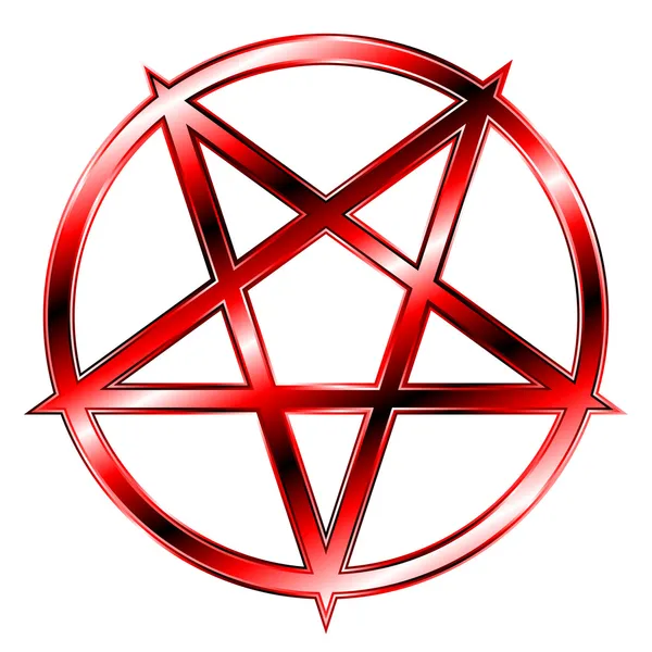 Pentagrama deslumbrante rojo — Vector de stock