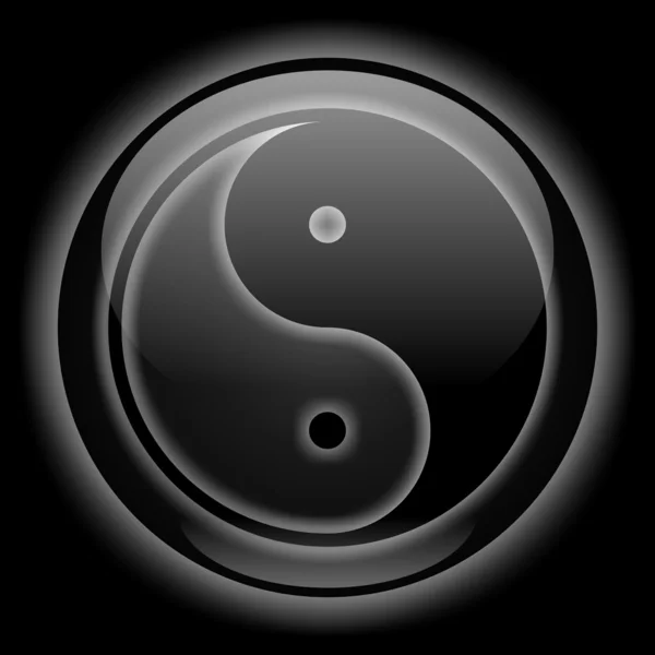 Yin-yang siyah stil — Stok fotoğraf