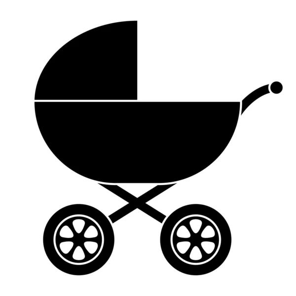 Baby Carriage Silhouette — Stock Vector