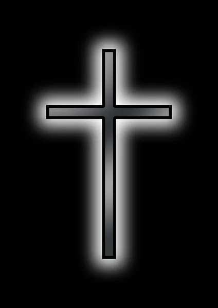 Czarny krzyż chrześcijański — Zdjęcie stockowe