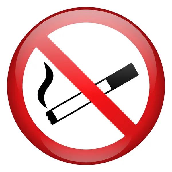 Не курить Знак кнопки — стоковое фото