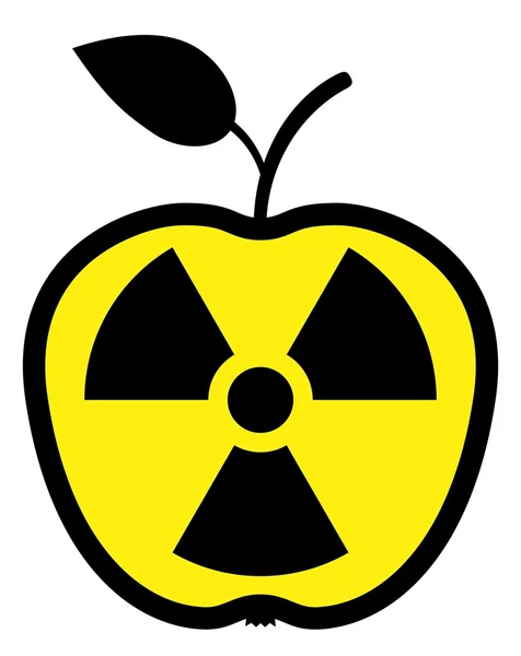 Manzana contaminada por radiación — Vector de stock