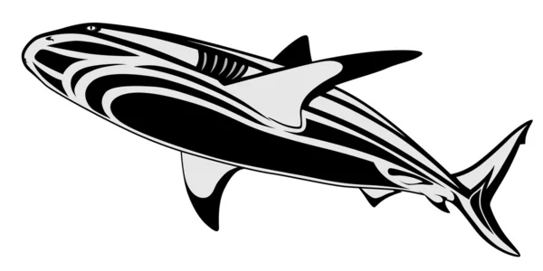 Tubarão, tatuagem — Vetor de Stock