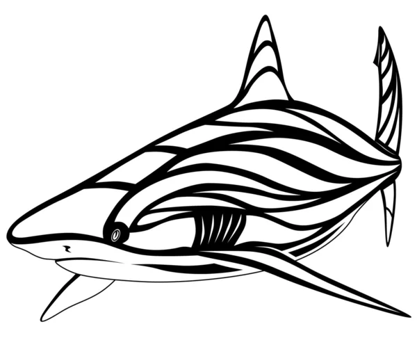 Köpekbalığı, dövme — Stok Vektör