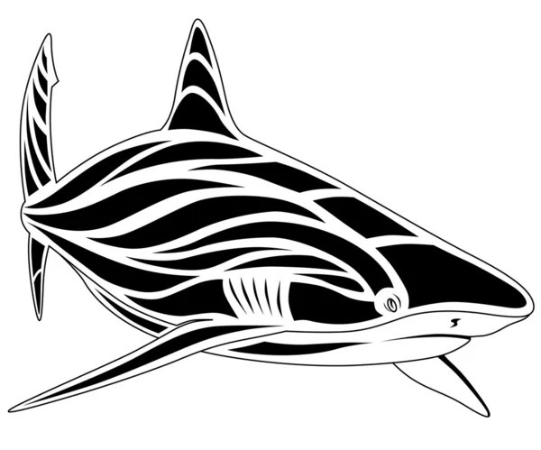 Žralok, tetování — Stockový vektor