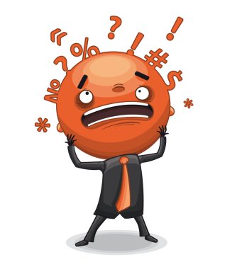 Man in panic clipart