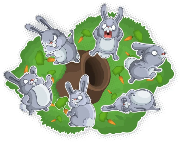 Conigli di vita — Vettoriale Stock