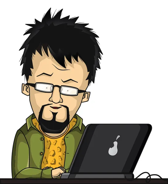Hombre y ordenador Ilustración De Stock