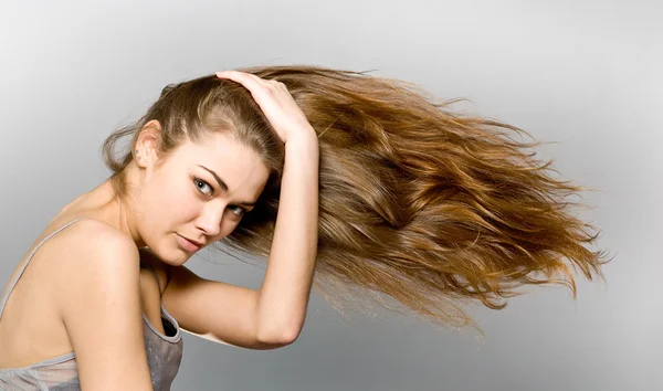 The long-haired girl — Stock Photo, Image