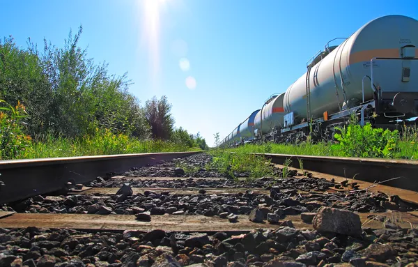 Transporte ferroviário de petróleo e combustível — Fotografia de Stock
