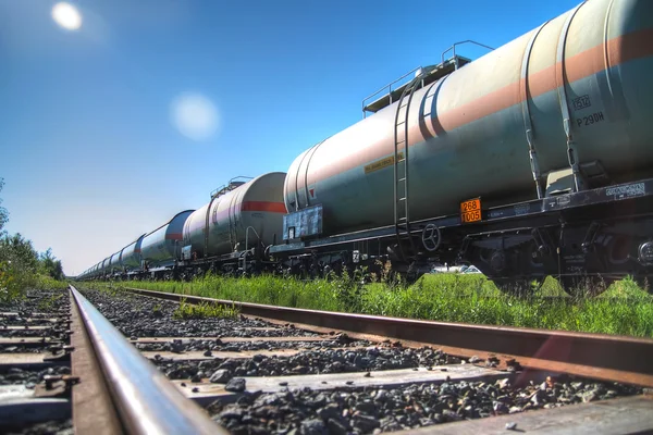 Transport ferroviaire de pétrole et de carburant Photo De Stock