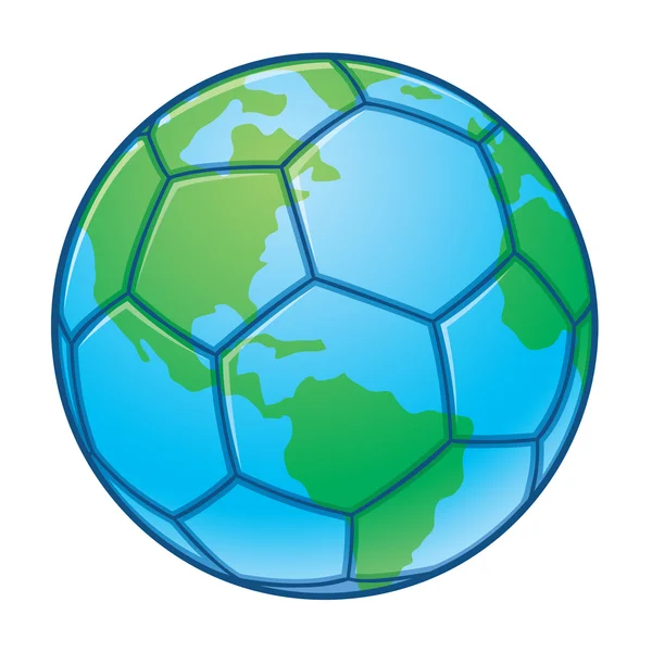 Planet earth Dünya Kupası futbol topu — Stok Vektör
